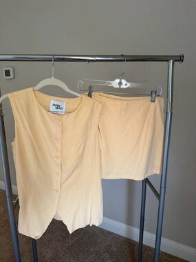 Linen Top & Skirt Set